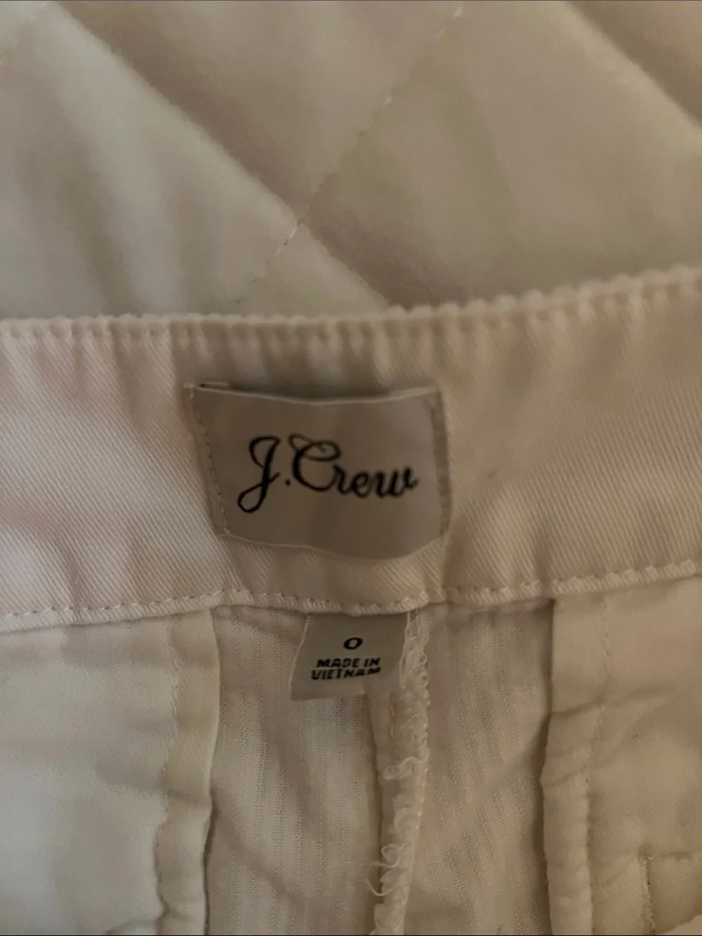 J. Crew White Corduroy Shortie Shorts.
